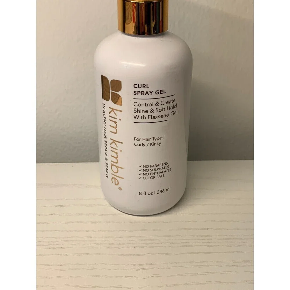 Kim Kimble Repair Renew Hair Styling Curl Spray Gel 8oz Kinky Flaxseed Gel Shine